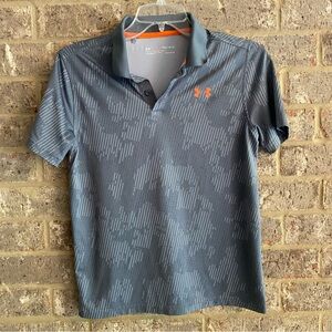 Boys Under Armour HeatGear Gray and Orange Polo